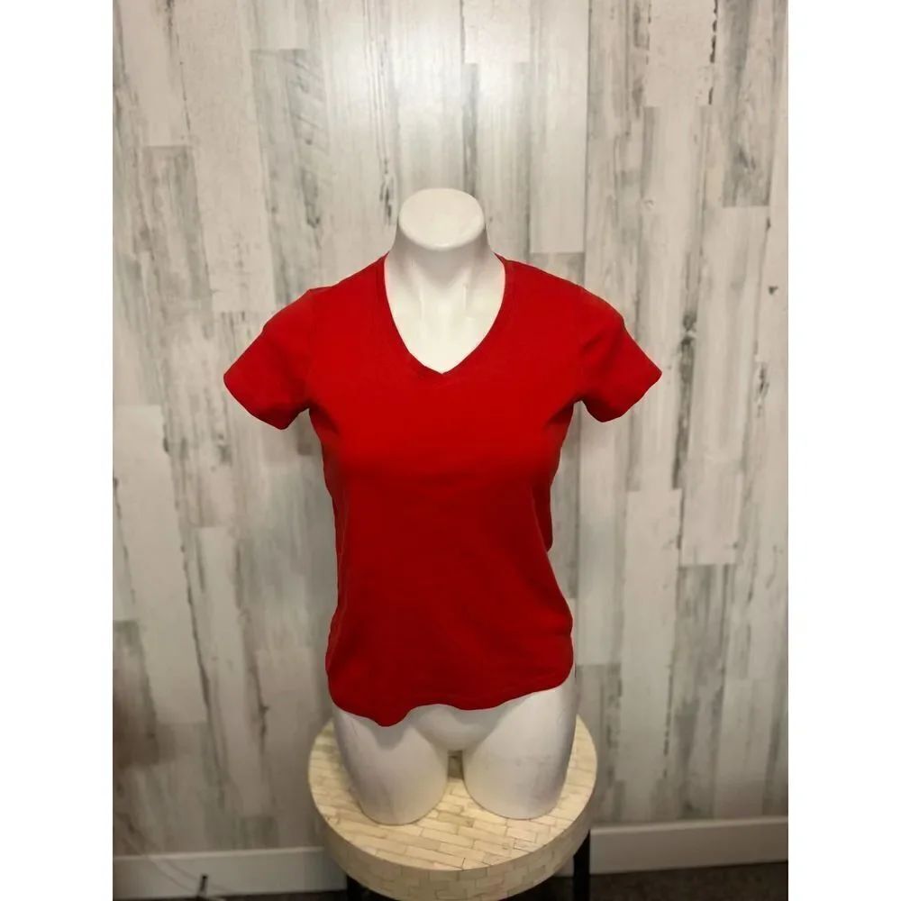 Red V neck top